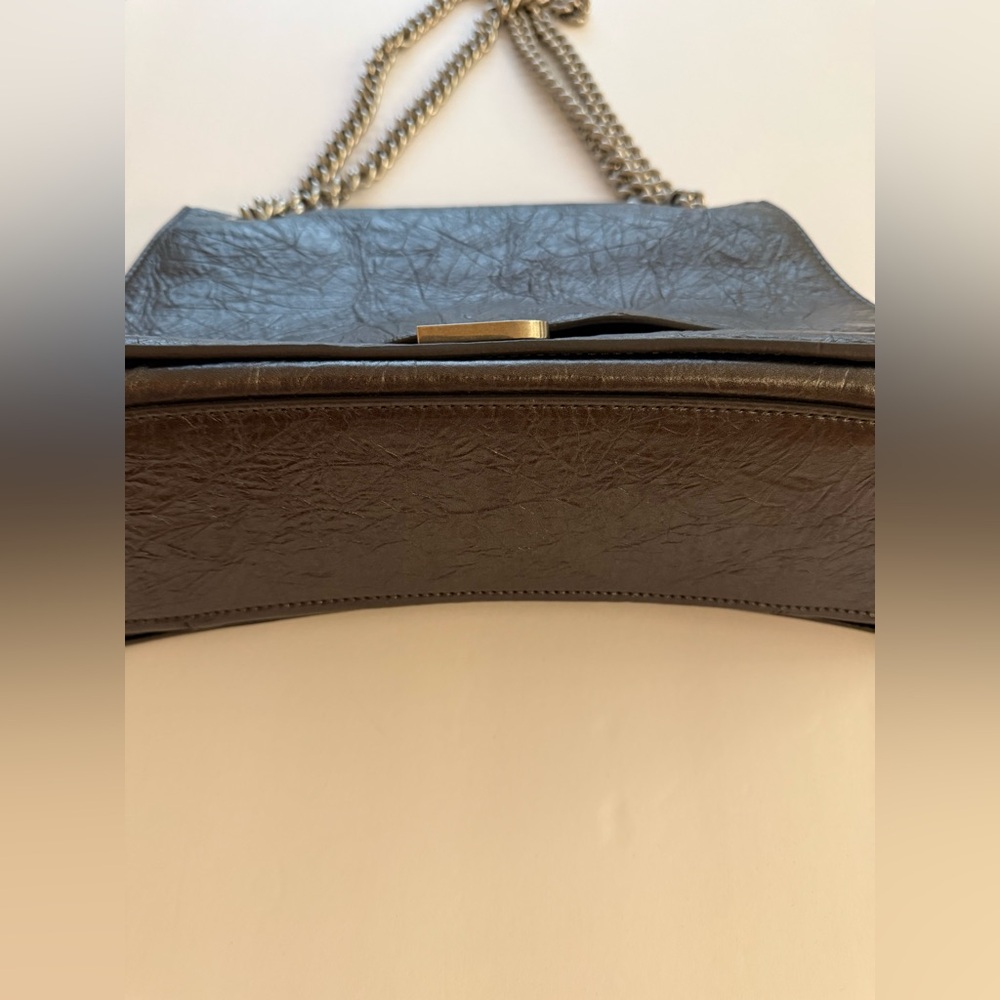 Balenciaga Dark Gray Shoulder Bag WOMEN'S CRUSH CHAIN BAG MEDIUM - Picture 14 of 16